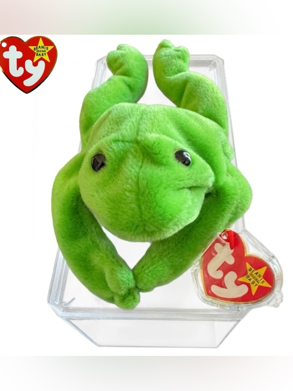 RARE MWMT‼️ Ty Beanie Baby, Legs the Frog 1993, 4G/3G TAGS, PVC, TAG ERRORS